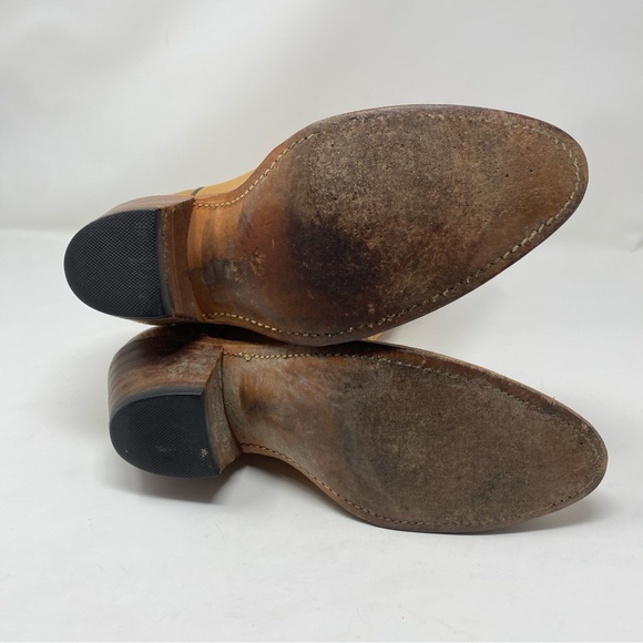 Frye Cowboy Boots Tan Brown Leather Men’s Size 9.5 D - Picture 7 of 9